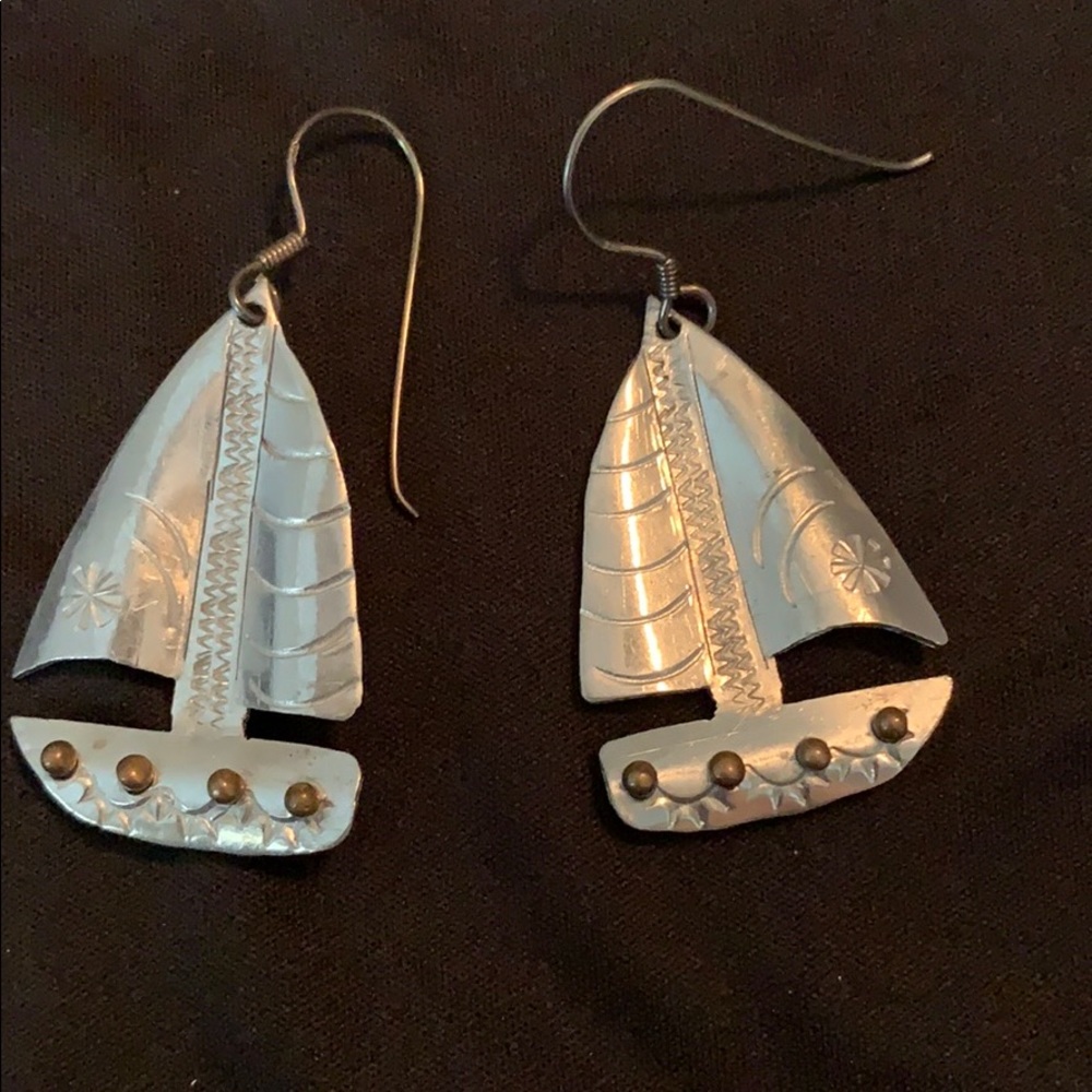 Metal Sailboat earrings
